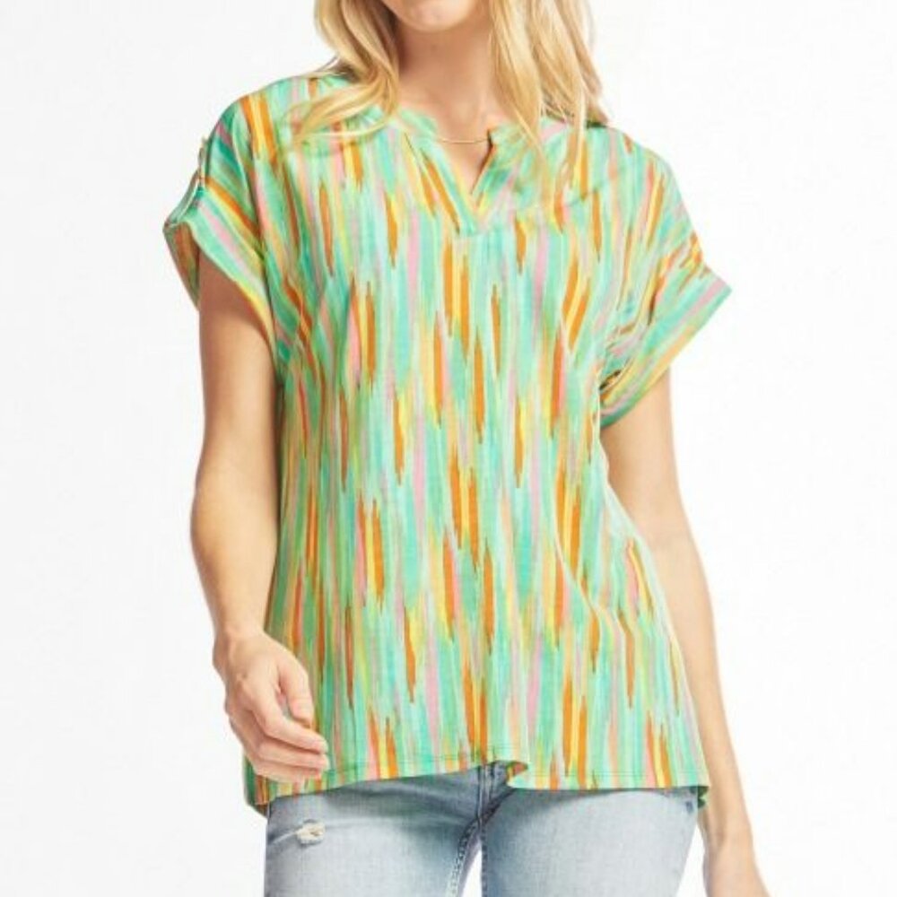 NEW Dear Scarlett Lizzy Emerald Multi Tunic Top - Picture 4 of 6